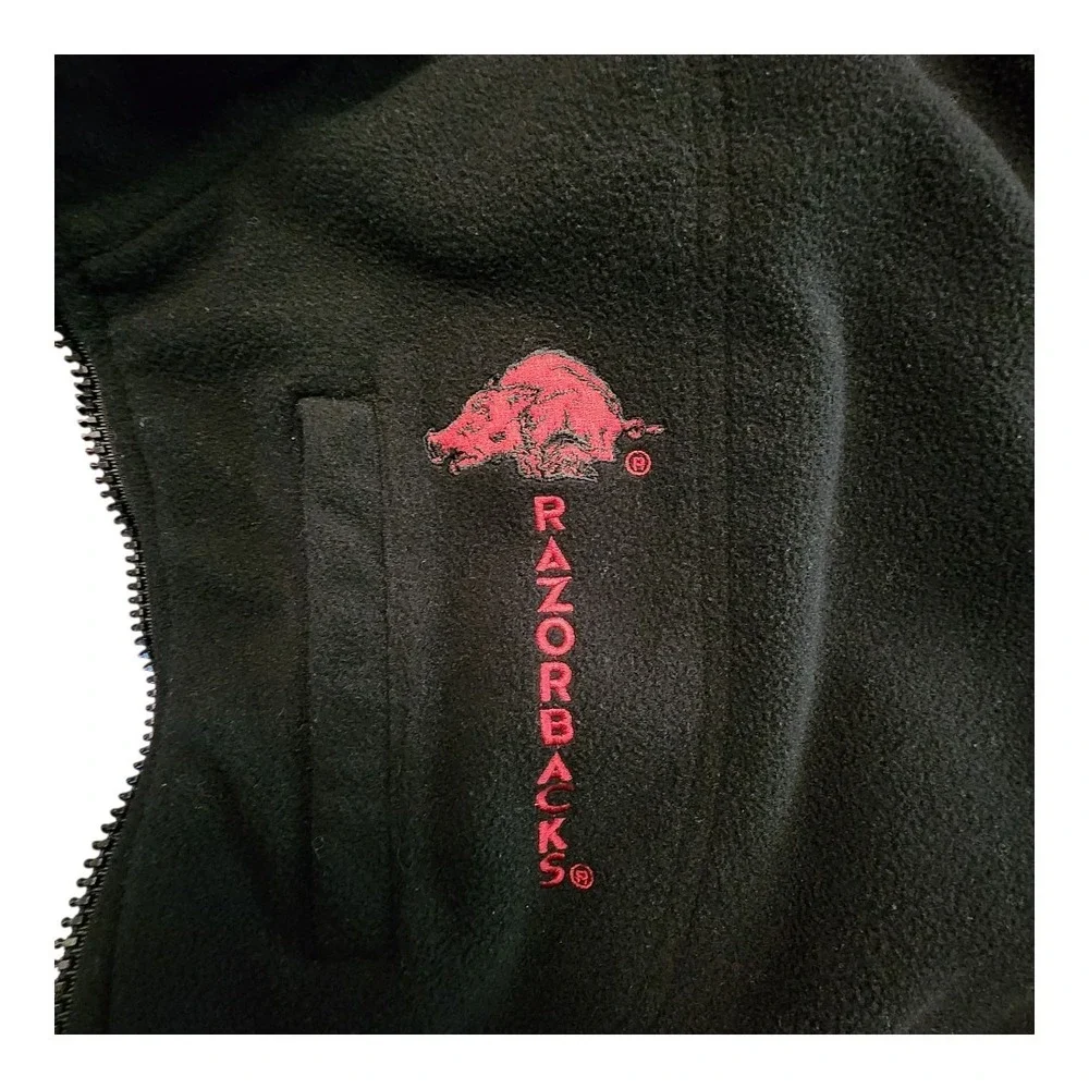 Vintage Pro Player Men Full Zip Reversible Fleece Jacket Arkansas Razorbacks XL